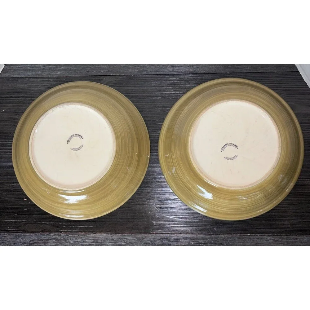 2 piece Williams Sonoma LIGURIA Olive 9 3/8